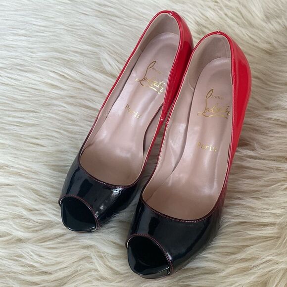 Christian Louboutin New Very Prive Red and Black Heels with Stiletto Design NWOB - Picture 6 of 16